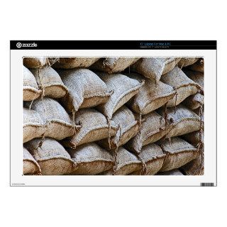 Abstract Pile of Sandbags Barrier Pattern (1) 17" Laptop Decal
