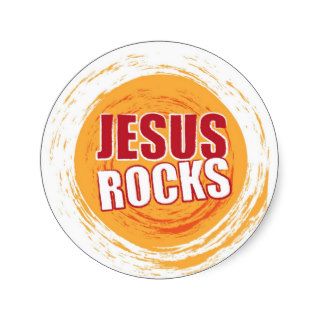 Jesus Rocks 2 Orange Round Stickers