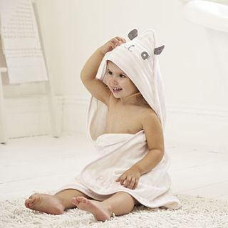 personalised hooded panda baby towel by my 1st years