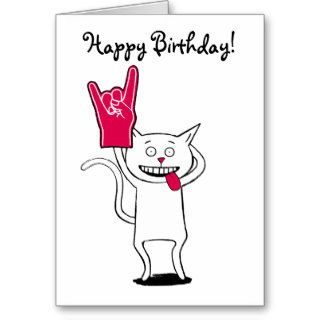 HAPPY BIRTHDAY, YOU ROCK ROCK STAR CAT GREETING CARD