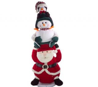 60 Motion and Sound Activated Musical Dancing Santa, Snowman, & Penguin Totem —