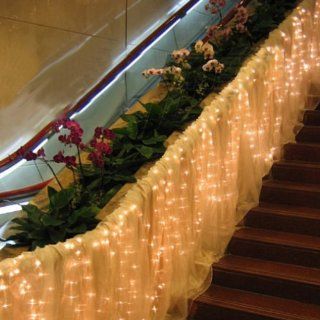 Fuloon Led Vorhang LED Lichterkette 6M x 1M 256 LED Outdoor Auen Party weihnachten String Fairy Hochzeit Vorhang Licht 8 Modi Farbe auswhlbar (Warm Wei) Beleuchtung