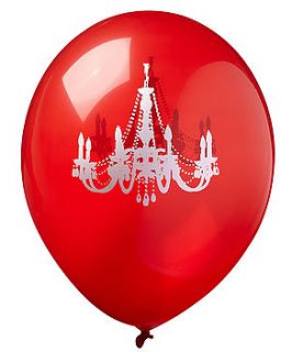 red & white chandelier balloon by evthokia ltd