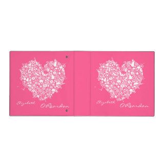 Pink Chic Personalized Name Clippings Binder
