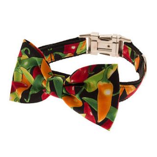 chilli bow tie dog collar by mrs bow tie