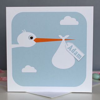 personalised new baby card by stripeycats