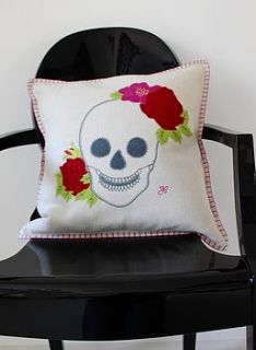 jan constantine skull cushion by out there interiors