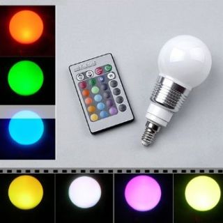 tinxi E14 RGB LED Lampe Birne Licht Leuchtmittel 16 Farbe Farbwechsel mit Fernbedienung / 3W 85 265V Beleuchtung