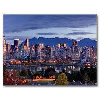 Vancouver skyline in front of North Shore Mountain Postcards