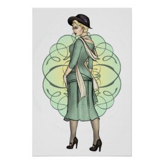 Fashionable Gangster   1920s Pinup Print