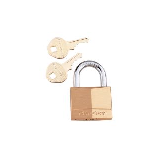 Master Lock 1 9/16in. Solid Brass Padlock — Model# 140D  Pad Locks