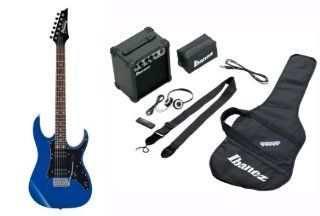 Ibanez IJRG200 BL Jumpstart Set E Gitarre (Amp, Gigbag, Gurt, Kabel, Plektren, Zubehrtasche) blau Musikinstrumente