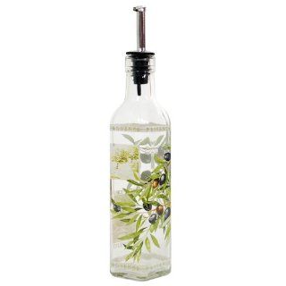 l und Essig Flasche OLIVE, 270 ml, Glas mit Olivendekor, Opus 4 Garten