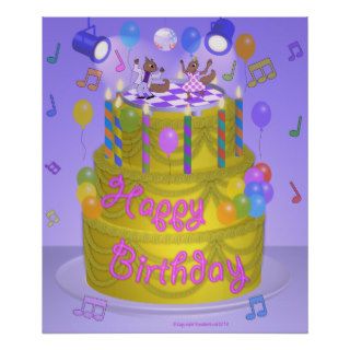 "Happy Birthday" cake (English) Print