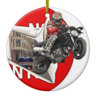 Streetfighter Motorcycle Six Nine Six Christmas Tree Ornament