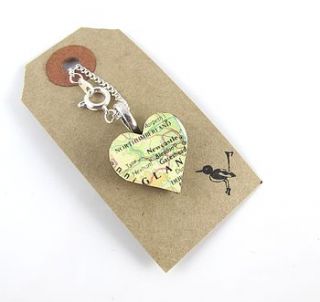 heart shaped custom vintage map necklace by under a glass sky