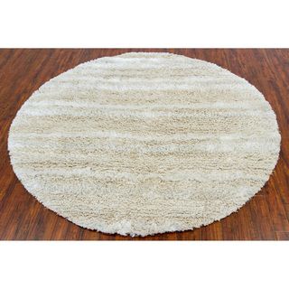 Handwoven Wool/poly Mandara Shag Rug (79 Round)