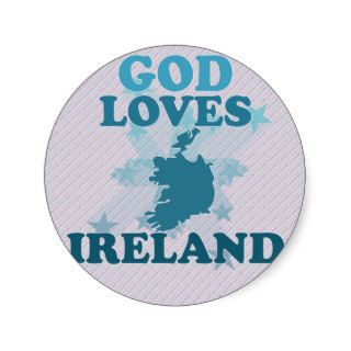 God Loves Ireland Round Stickers