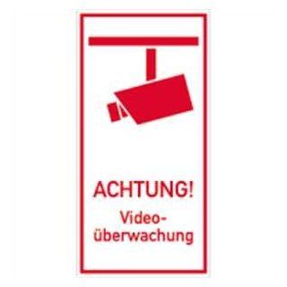 Schild ACHTUNG Videoberwachung Alu 40x20cm Baumarkt
