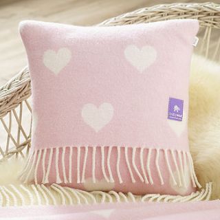 heart lambswool baby cushion by the wool room
