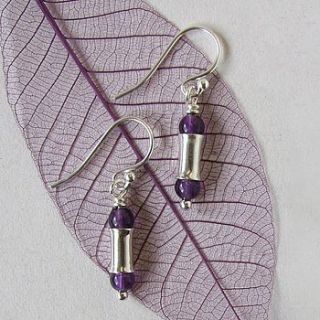 amethyst and silver earrings by louise mary designs