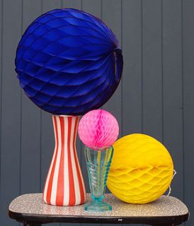 set of three paper ball decorations by petra boase