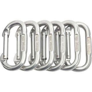 Omega Pacific Oval Straightgate Carabiner   6 Pack