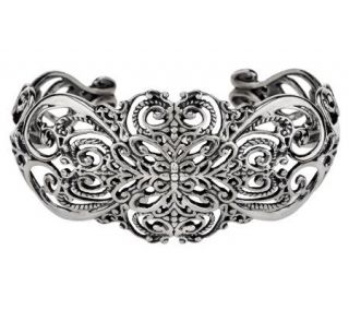 Carolyn Pollack Sterling Silver Heart Cuff Bracelet 30.5g —