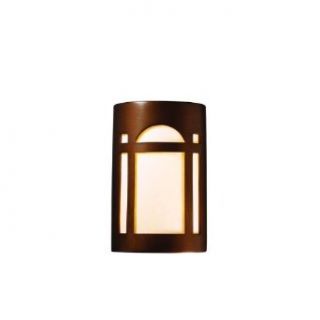 Justice Design Group CER 5395 ANTS Antique Silver Ceramic Two Light 12.5" Large ADA Arch Window Interior Wall Sconce Rated for Damp Locations from the Ceramic Collection    