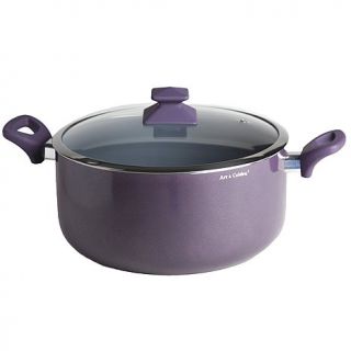 Art and Cuisine Austral Ceramic Coated 9.1 Quart Pot with Lid   Purple