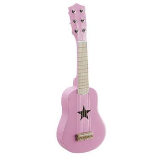 wooden play guitar pink by mini u (kids accessories) ltd