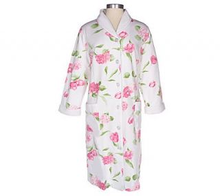 Carole Hochman Floral French Terry Button Front Robe —