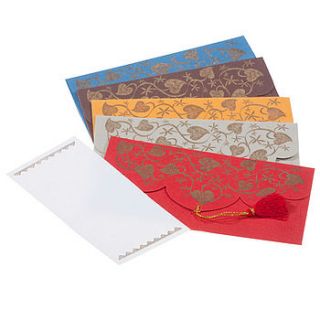 pack of gold leaf gift envelopes by paper haveli
