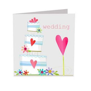 sparkly wedding cake card by square card co