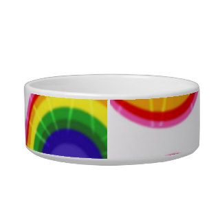 Tie Dye Rainbow Circles Cat Water Bowl