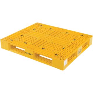 Vestil Plastic Pallet — Yellow, 6,600-lb. Capacity, 40in.L x 48in.W x 6in.H, Model# PLP2-4840-YELLOW  Pallets