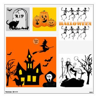 Halloween Night Haunted House Witch Ghost Skeleton Room Decals