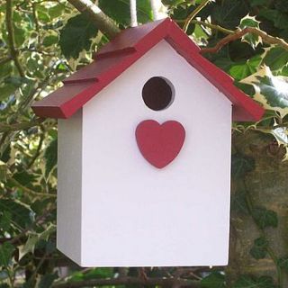 handmade hanging bird house by the painted broom company