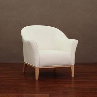 Tivoli Modern White Leather Chair Chairs