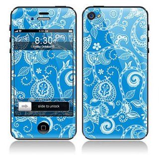 RayShop   Blue Flower Pattern Front and Back Full Body Protector Stickers for iPhone 5 Cell Phones & Accessories
