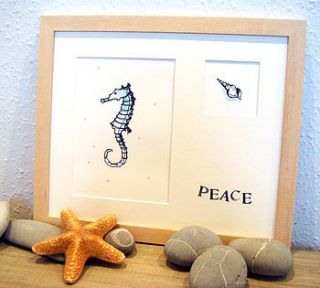 personalised seahorse handmade print by inky rose