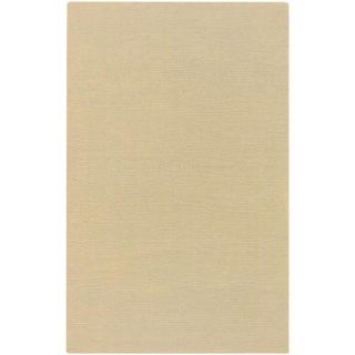 Hand crafted Light Yellow Solid Causal Ridges Wool Rug (76 X 96)