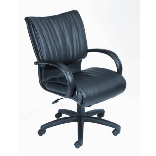 Boss Executive Mid back Leatherplus Black Bonded leather Chair
