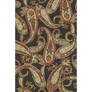 Alexander Home Hand hooked Charlotte Charcoal Rug (76 X 96) Brown Size 8 x 10