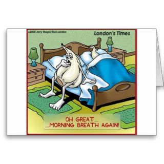 Morning Garlic Breath Funny Offbeat Cartoon Gifts Card