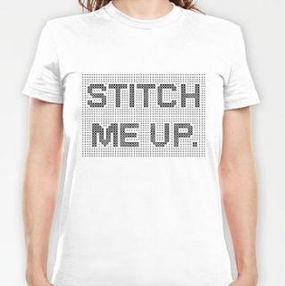 'stitch me up' cross stitch t shirt kit by cerys turner