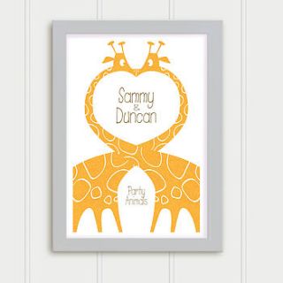 personalised giraffe print animal lovers by just for you