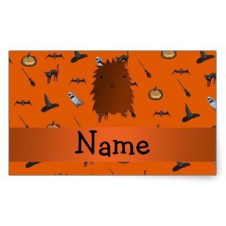 Personalized name bigfoot halloween pattern rectangle stickers