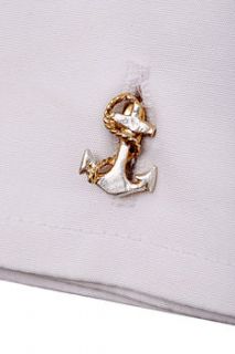 24 carat gold and silver anchor cufflinks by simon kemp jewellers