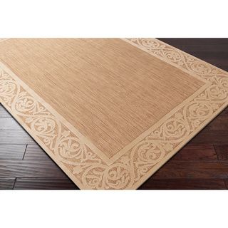 Meticulously Woven Garden View Beige Bordered Area Rug (5 X 76)